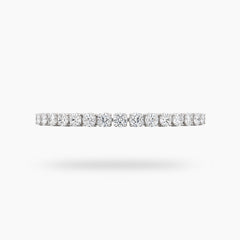 Bold Tennis Bracelet (4mm) with White Round Stone – on White Gold