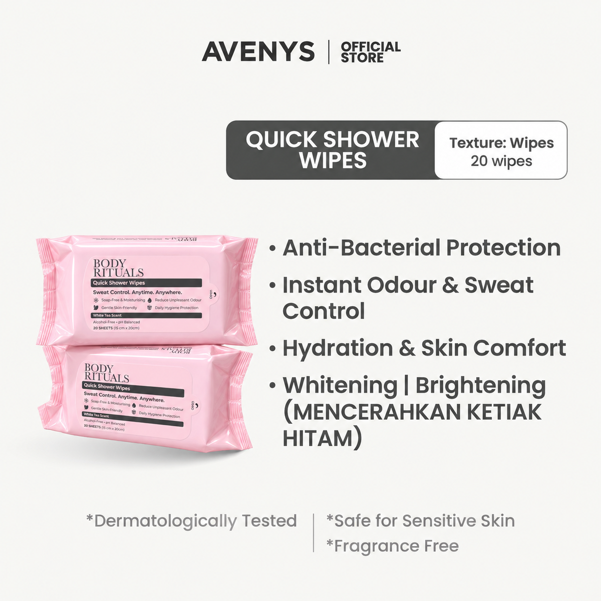 BODY RITUALS Quick Shower Wipes