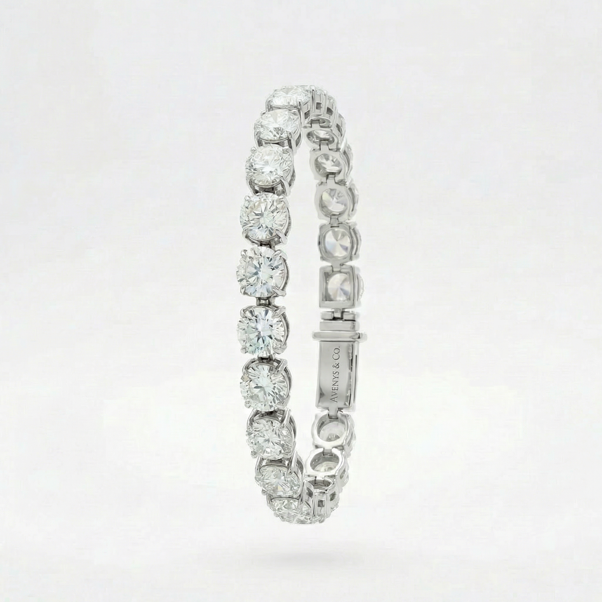 Statement Tennis Bracelet (6mm) with White Round Stone – on White Gold