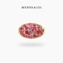Candy Ring with Pink Round Stone – on Yellow Gold