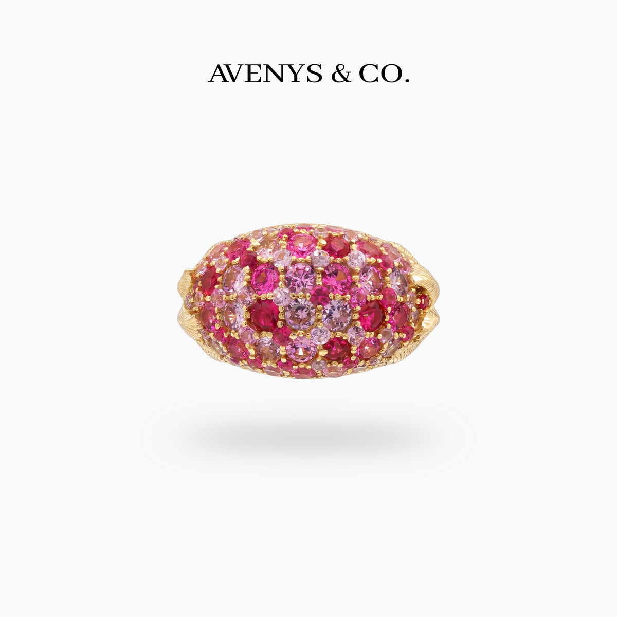 Candy Ring with Pink Round Stone – on Yellow Gold