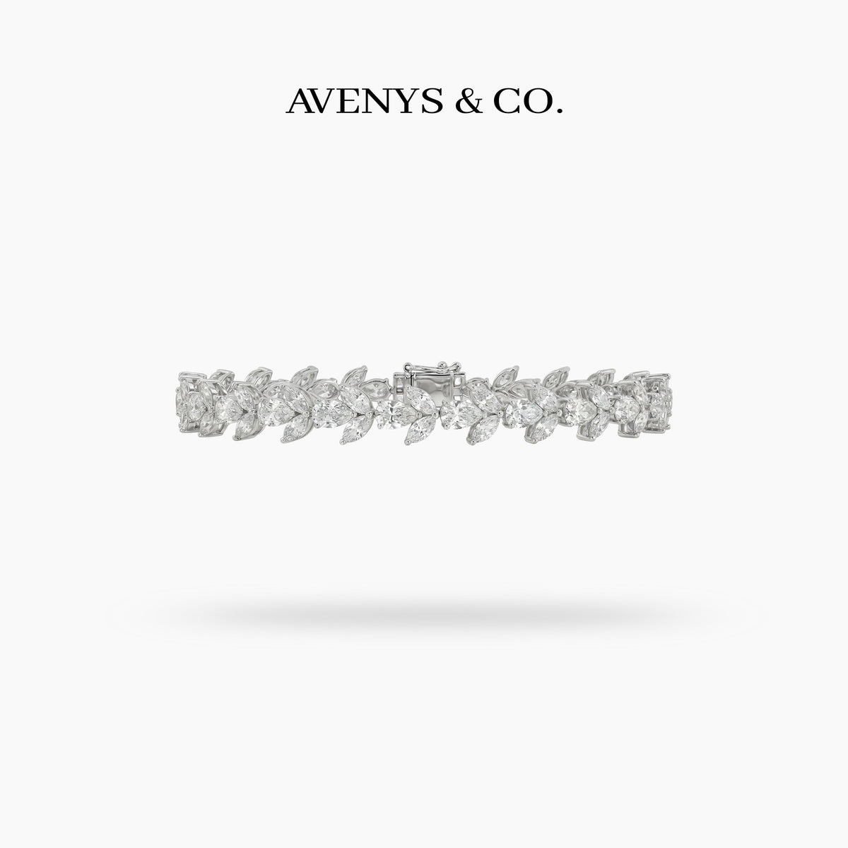 Tennis Bracelet with Pear Cut White Stone
