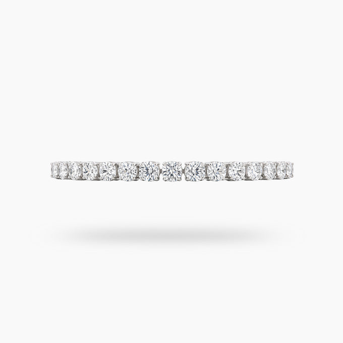Bold Tennis Bracelet (4mm) with White Round Stone – on White Gold