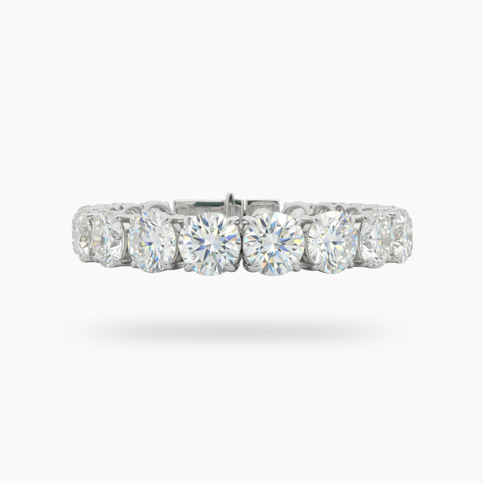 Signature Tennis Bracelet (7mm) with White Round Stone – on White Gold