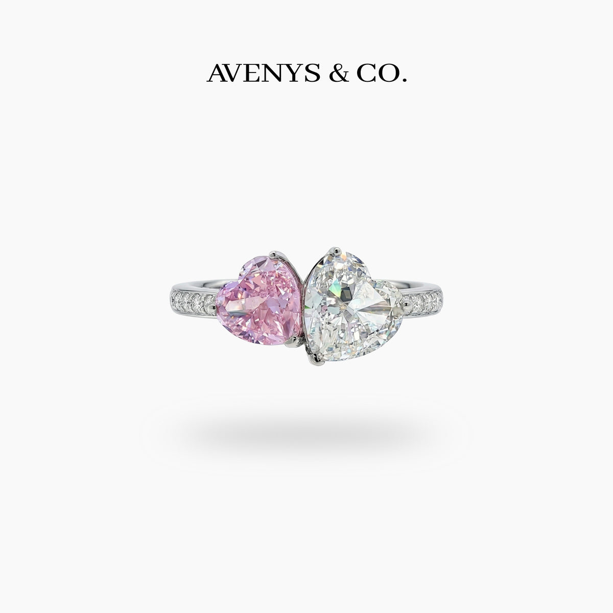 Love Et Toi with Pink Heart Stone – on White Gold