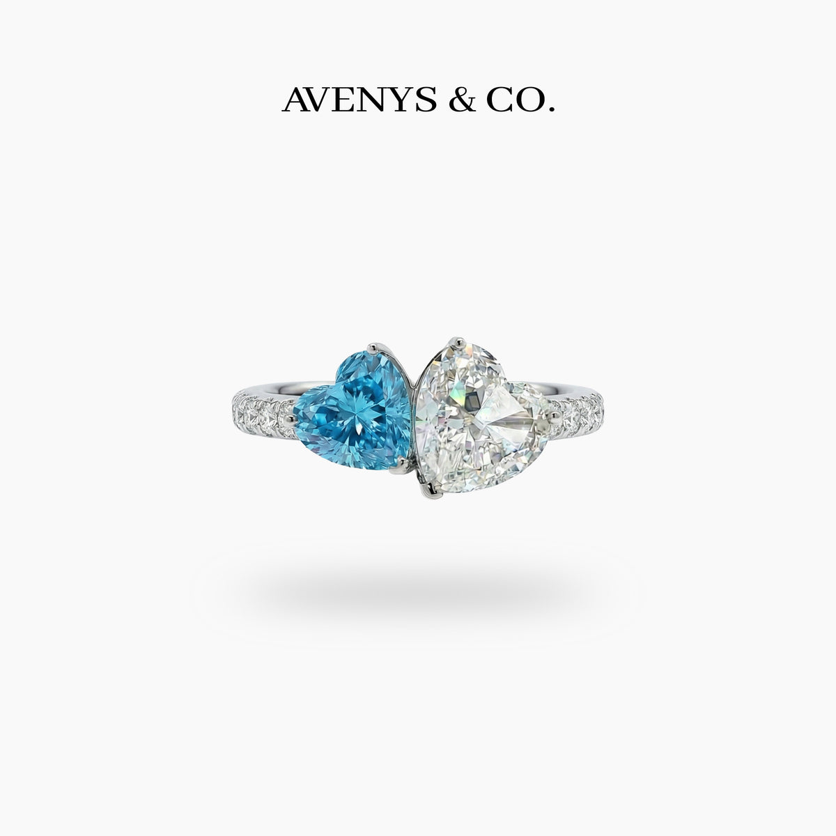 Love Et Toi with Blue Heart Stone – on White Gold