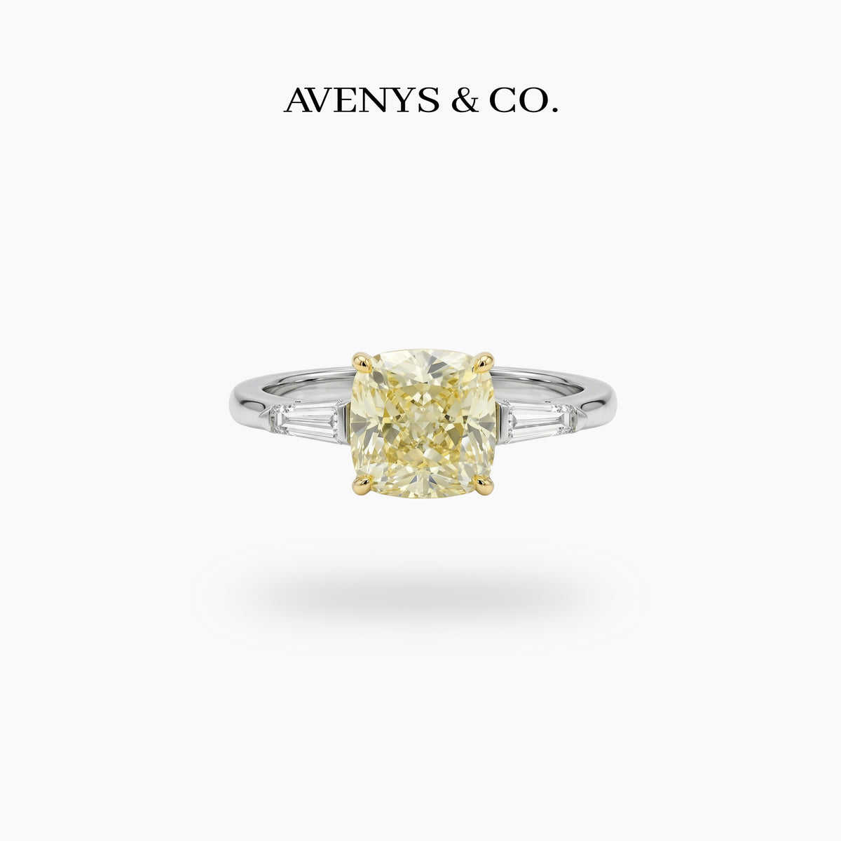 Princess Trilogy Ring with Yellow Princess Stone – on White Gold
