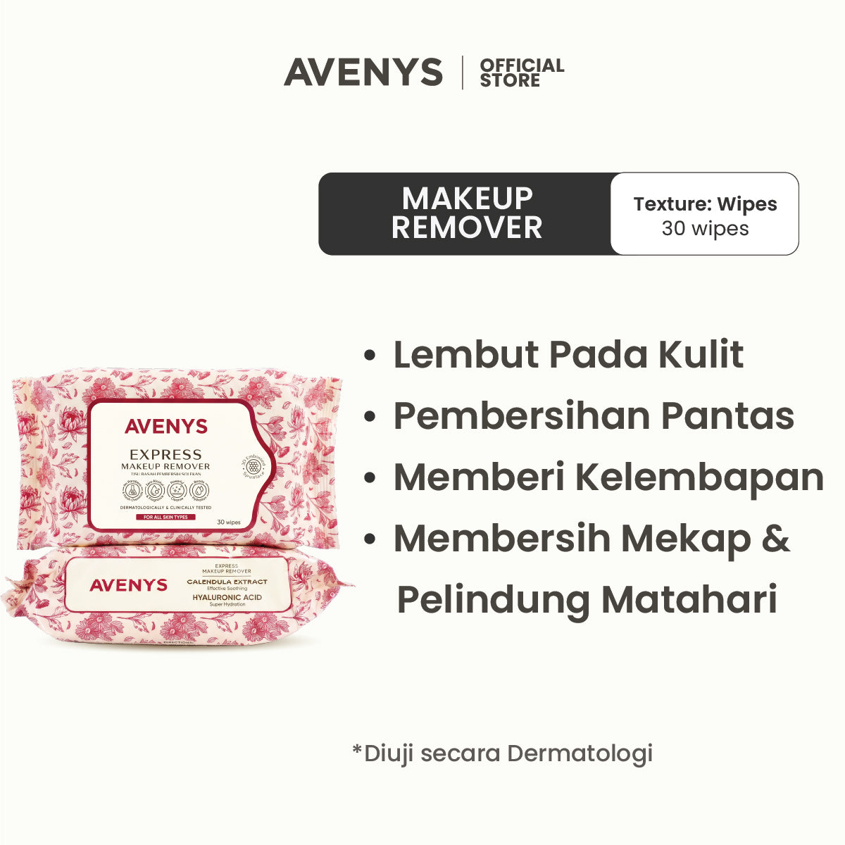 AVENYS Express Makeup Remover Wipes