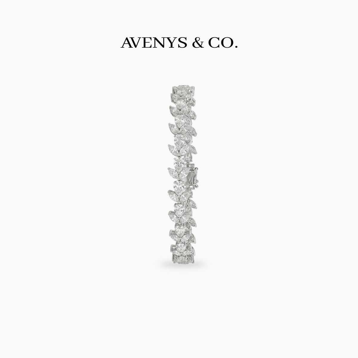 Tennis Bracelet with Pear Cut White Stone