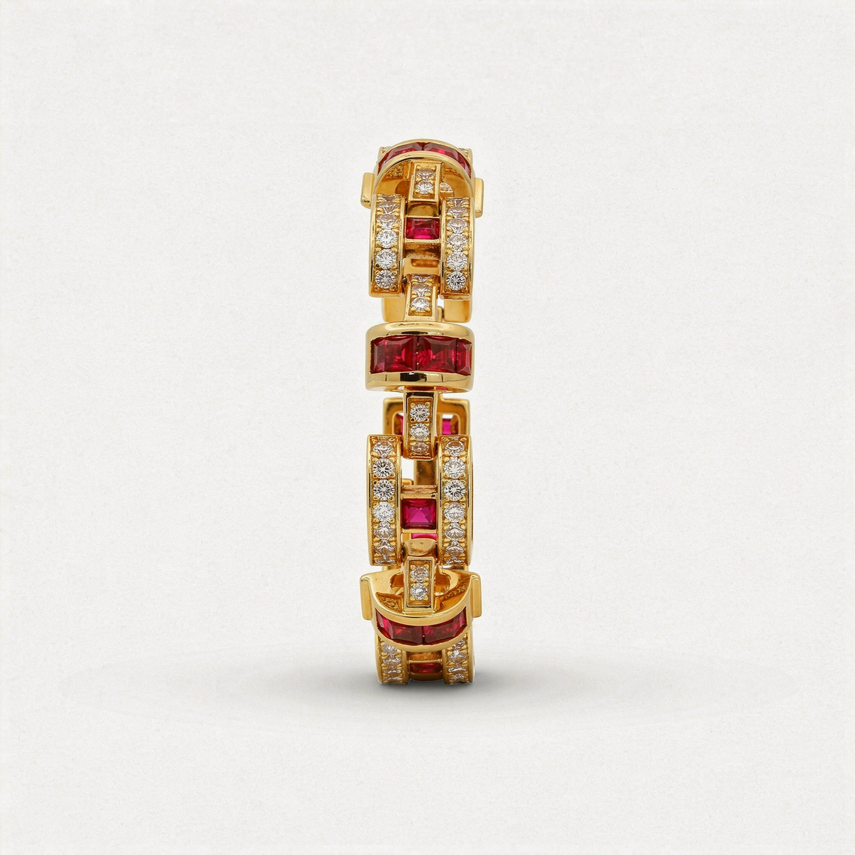 Libre Bracelet with Red Emerald Stone – on Yellow Gold