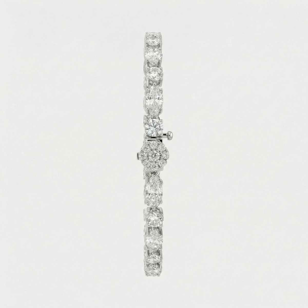 Oval-Cut Diamond Tennis Bracelet in White Gold