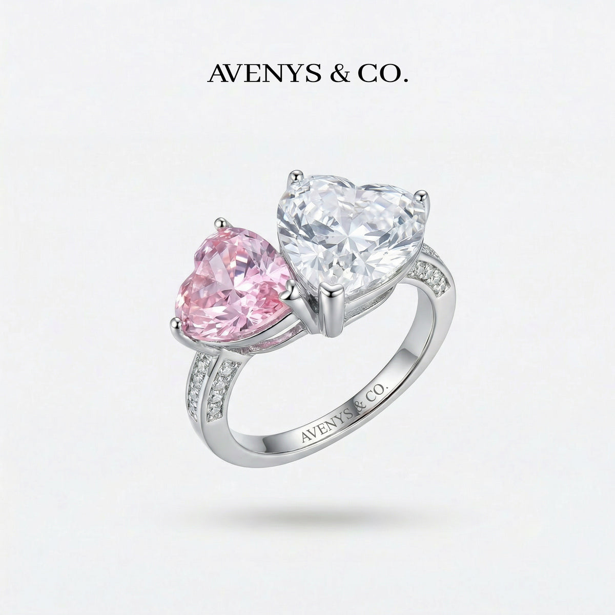 Love Et Toi with Pink Heart Stone – on White Gold