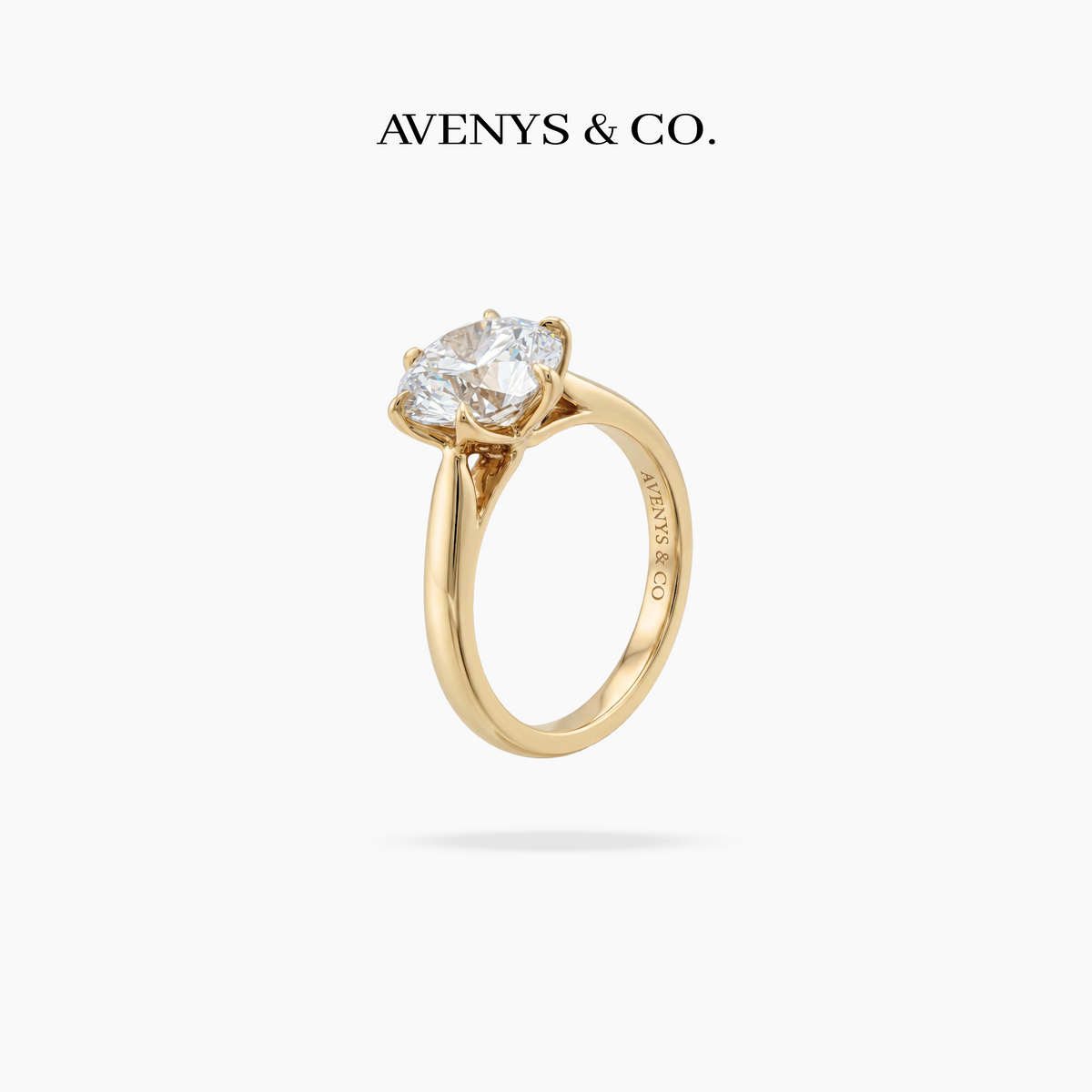 Avenys Reserve™ Floral Ring – 2.4ct Heart & Arrows Round Lab Grown IGI Certified Diamond in 18K White Gold