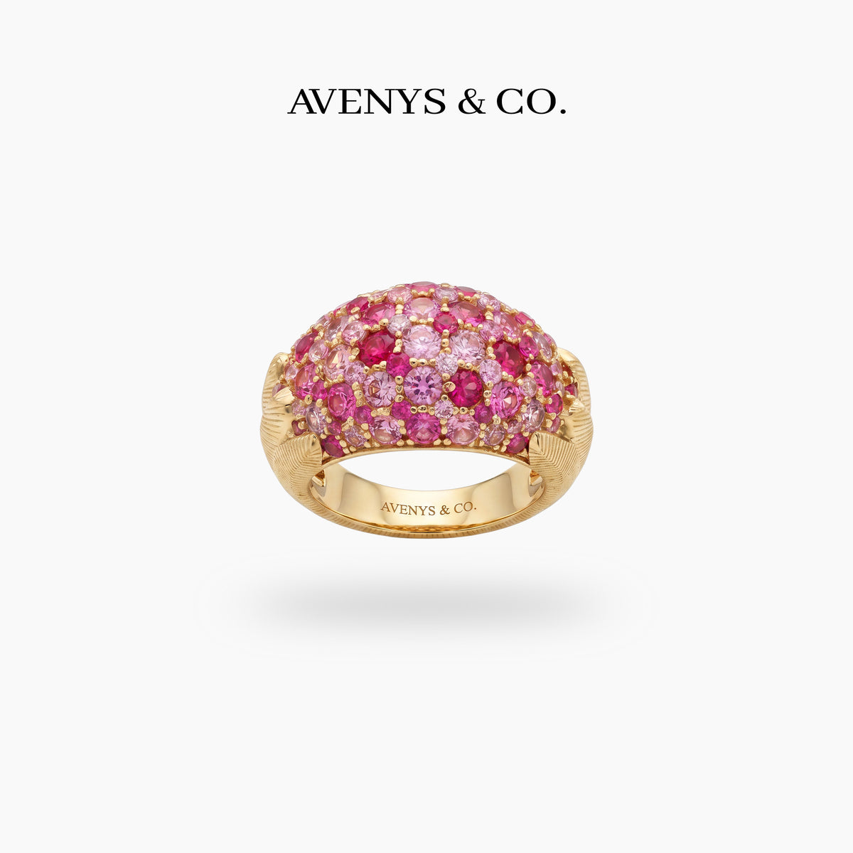 Candy Ring with Pink Round Stone – on Yellow Gold