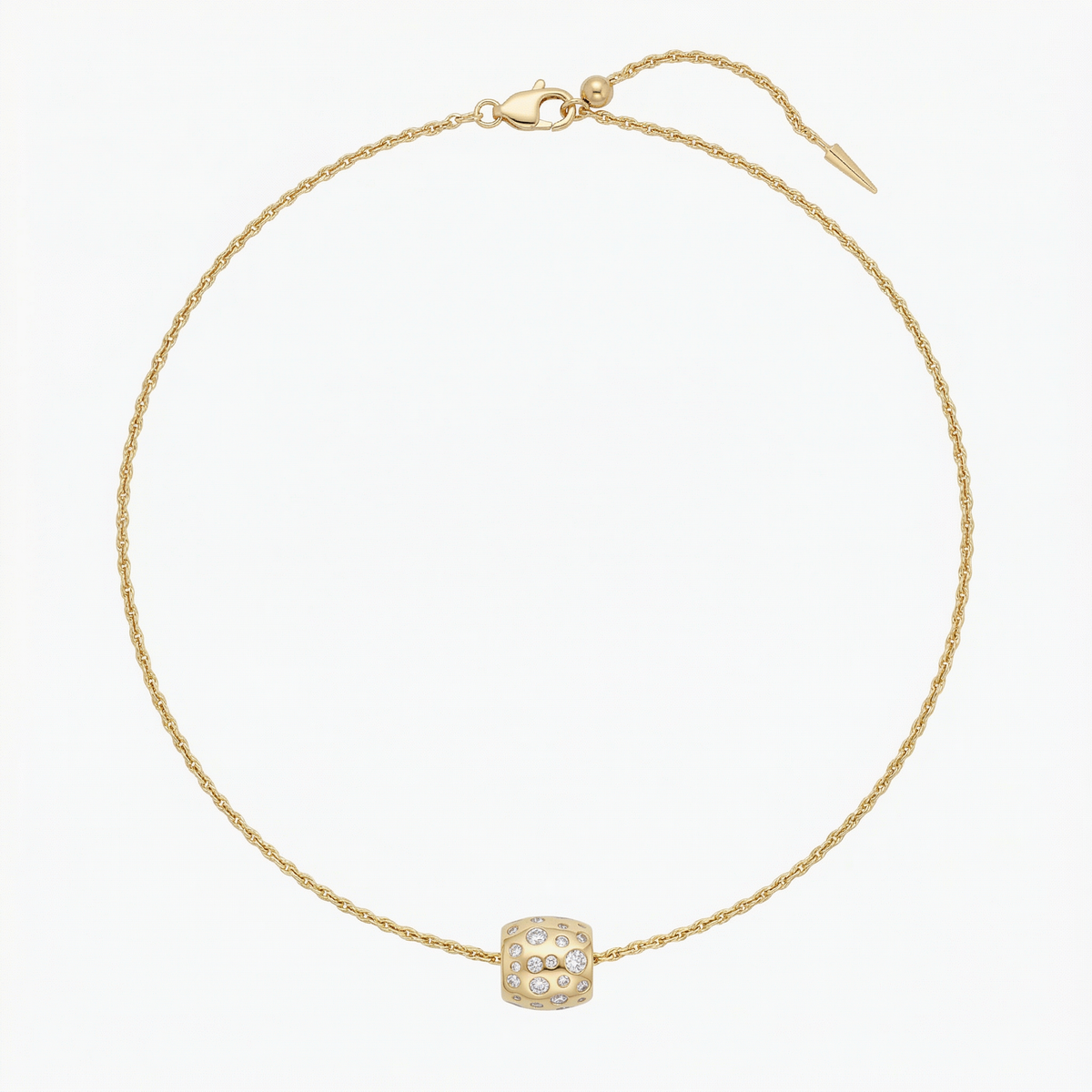 Constellation Pendant Necklace with White Round Stone – on Yellow Gold