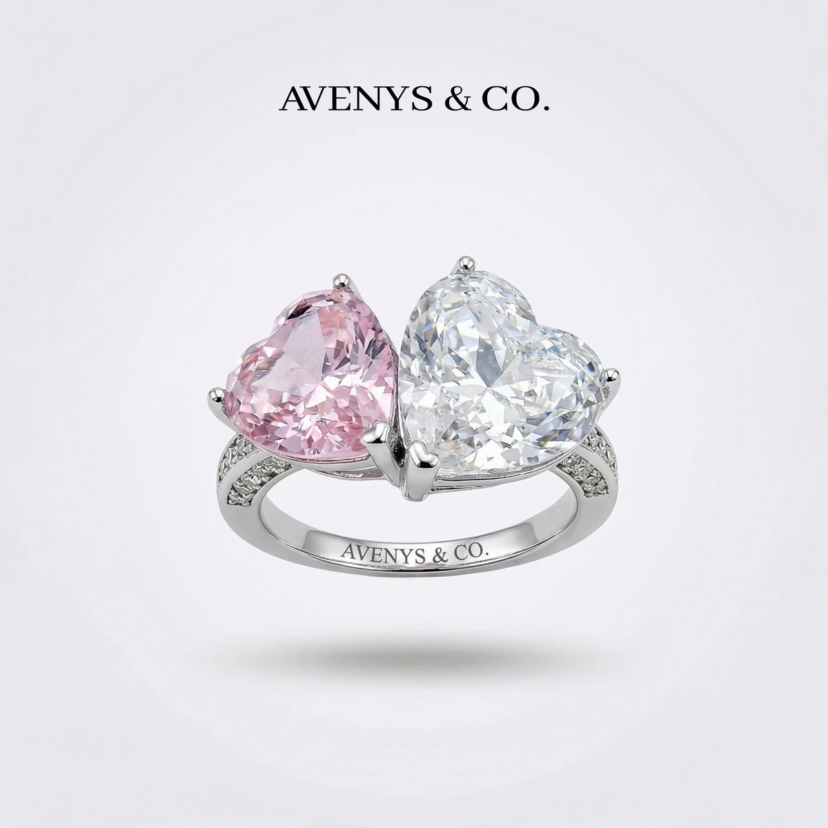 Love Et Toi with Pink Heart Stone – on White Gold