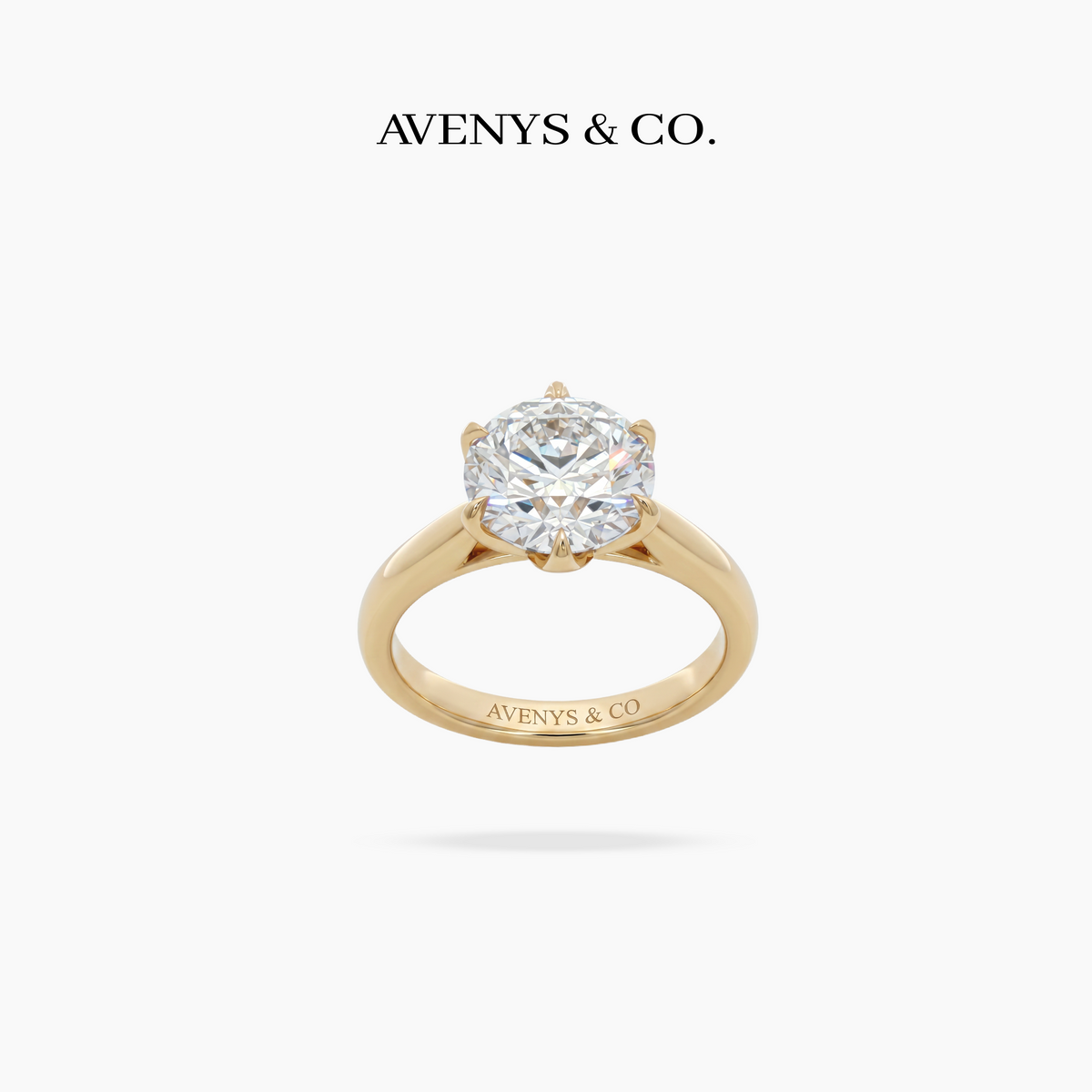 Avenys Reserve™ Floral Ring – 2.4ct Heart & Arrows Round Lab Grown IGI Certified Diamond in 18K White Gold