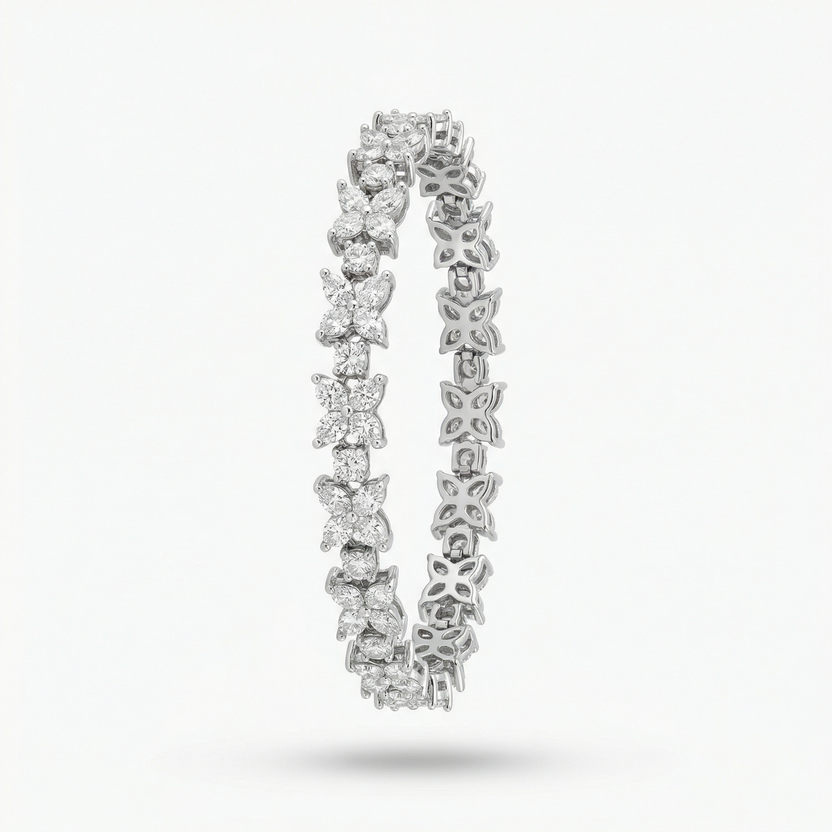 White Gold Marquise Pear Tennis Bracelet