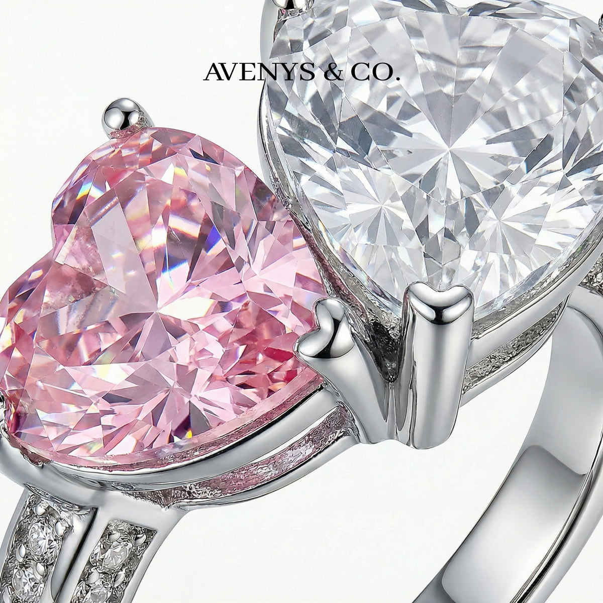 Love Et Toi with Pink Heart Stone – on White Gold