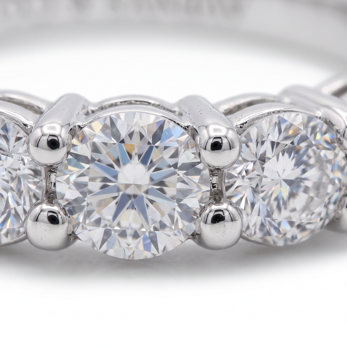 AV Forever™ Air Half Eternity Ring (3mm) with White Round Stone – on White Gold