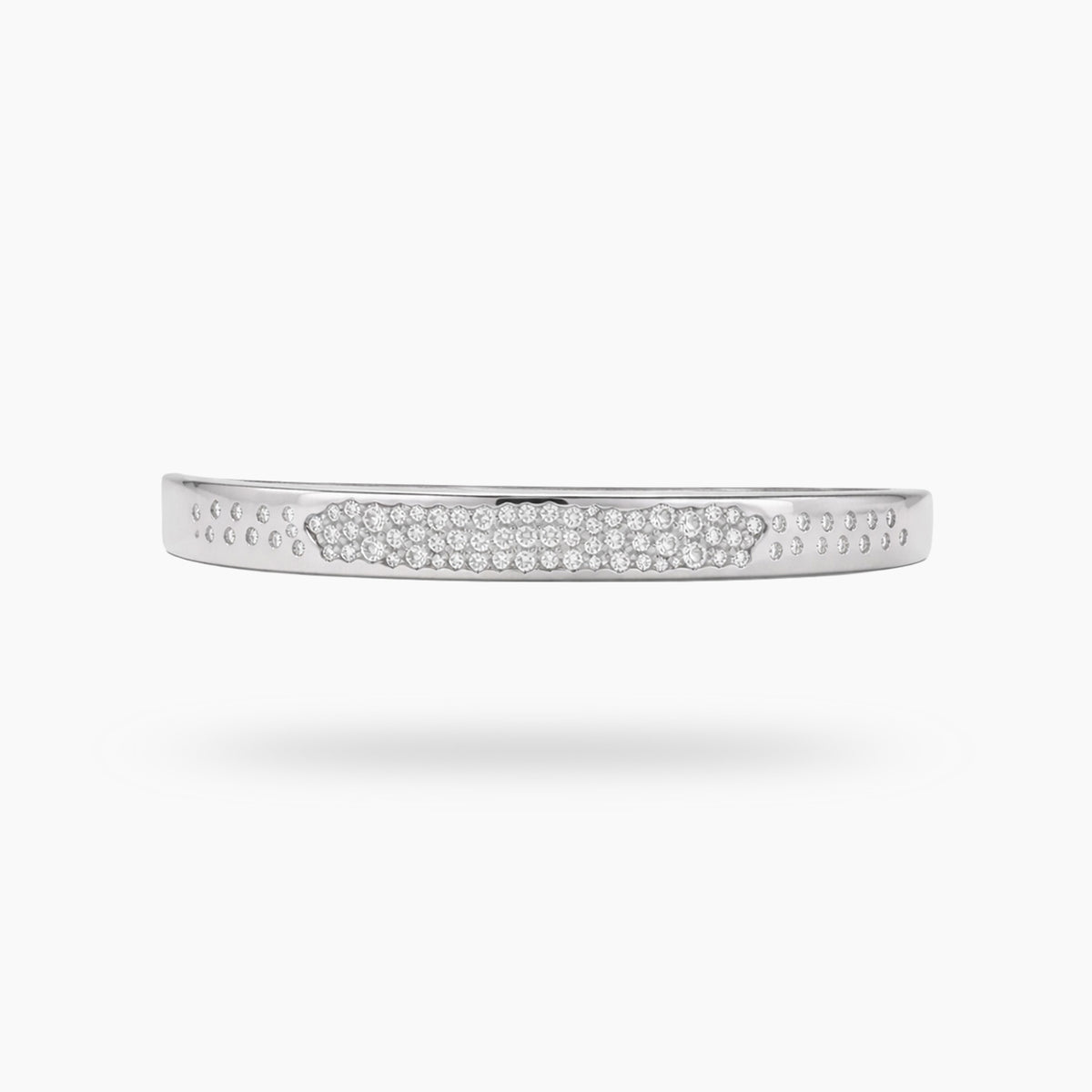 Constellation Bangle with White Round Stone – on White Gold