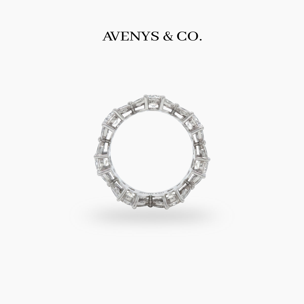 Star Eternity Slim Ring with White Marquise Stone – on White Gold