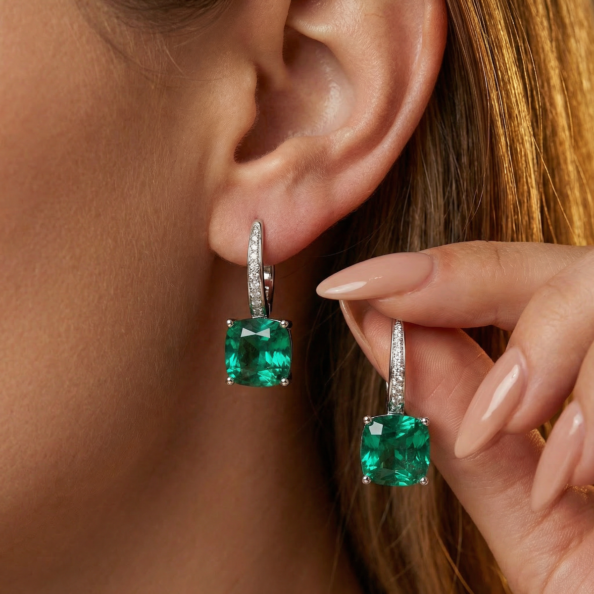 Princess Drop Earring with Paraiba Princess Stone – on White Gold