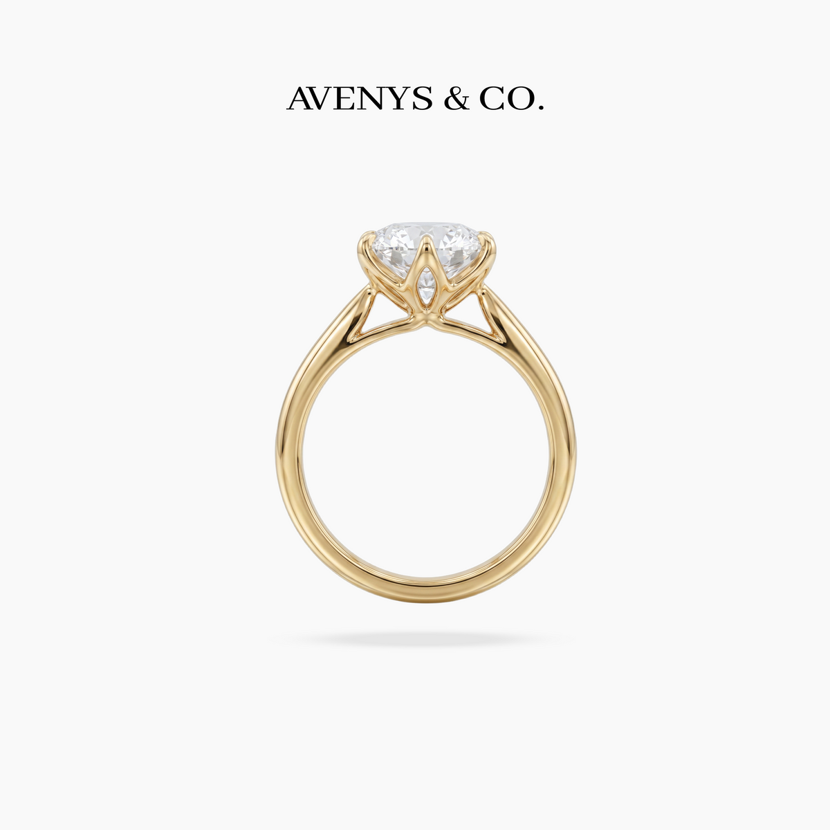 Avenys Reserve™ Floral Ring – 2.4ct Heart & Arrows Round Lab Grown IGI Certified Diamond in 18K White Gold