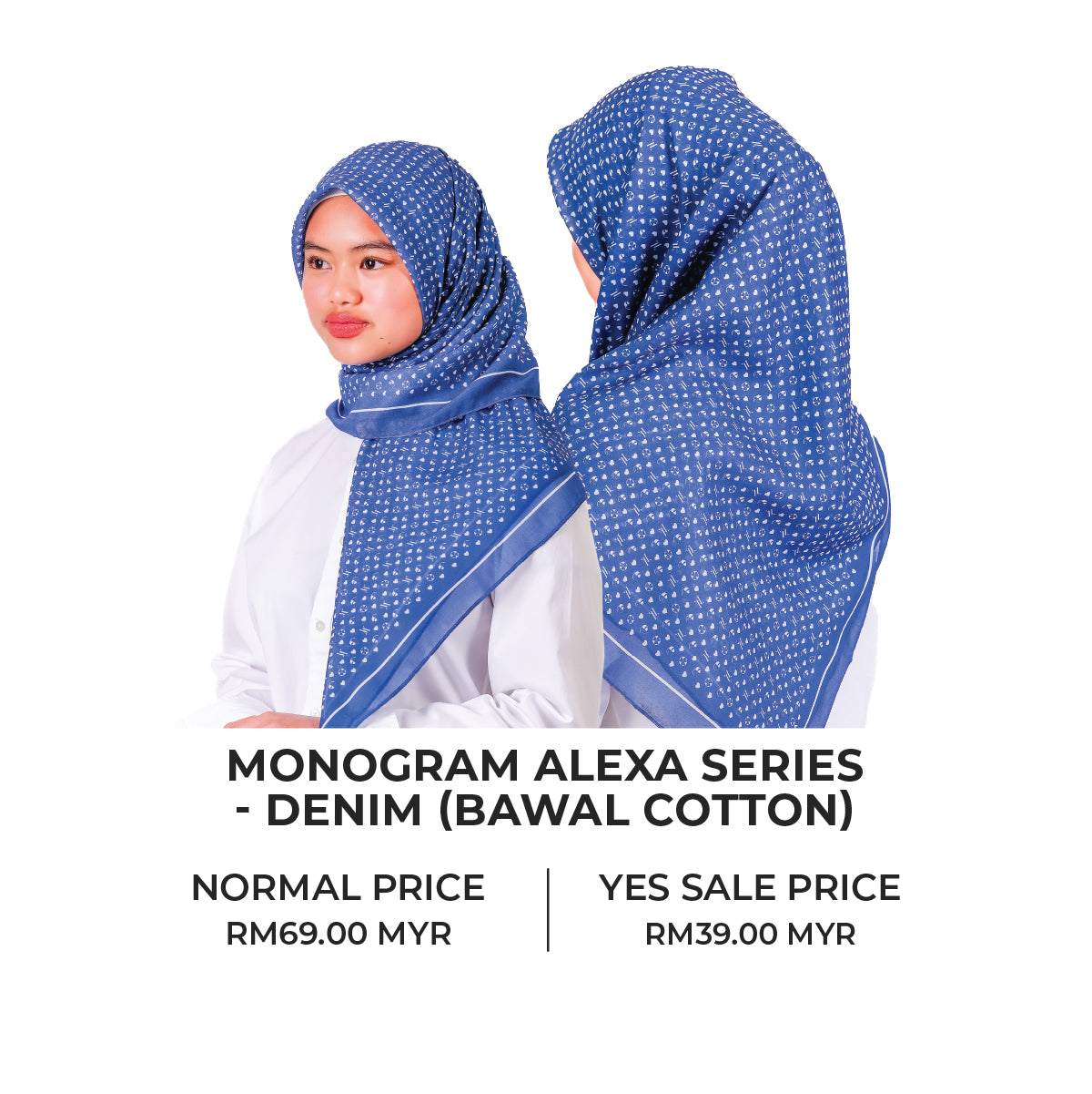 Monogram Alexa Series -  Denim (Bawal Cotton)