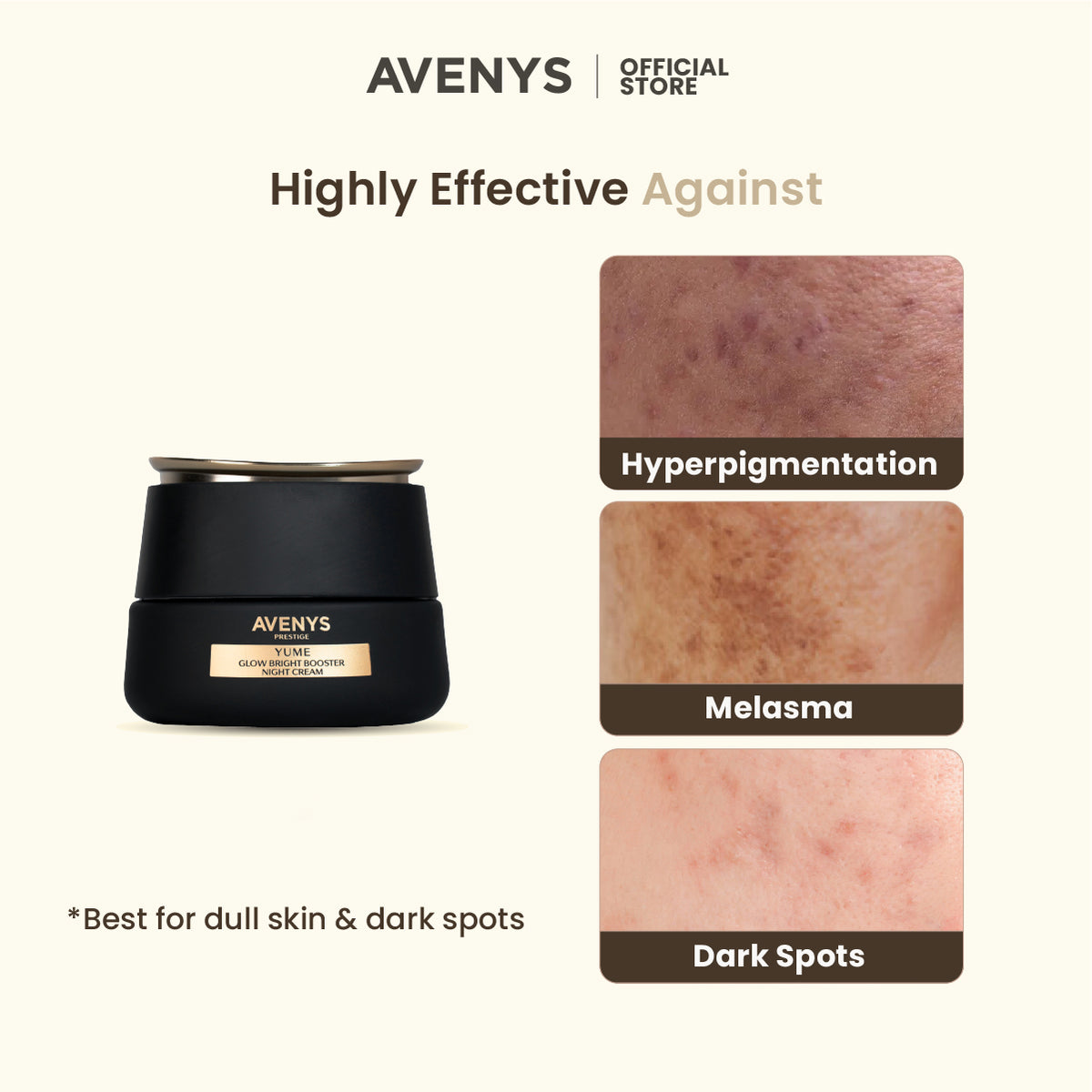 AVENYS Prestige YUME Glow Bright Booster Night Cream