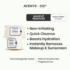 AVENYS Express Makeup Remover Wipes