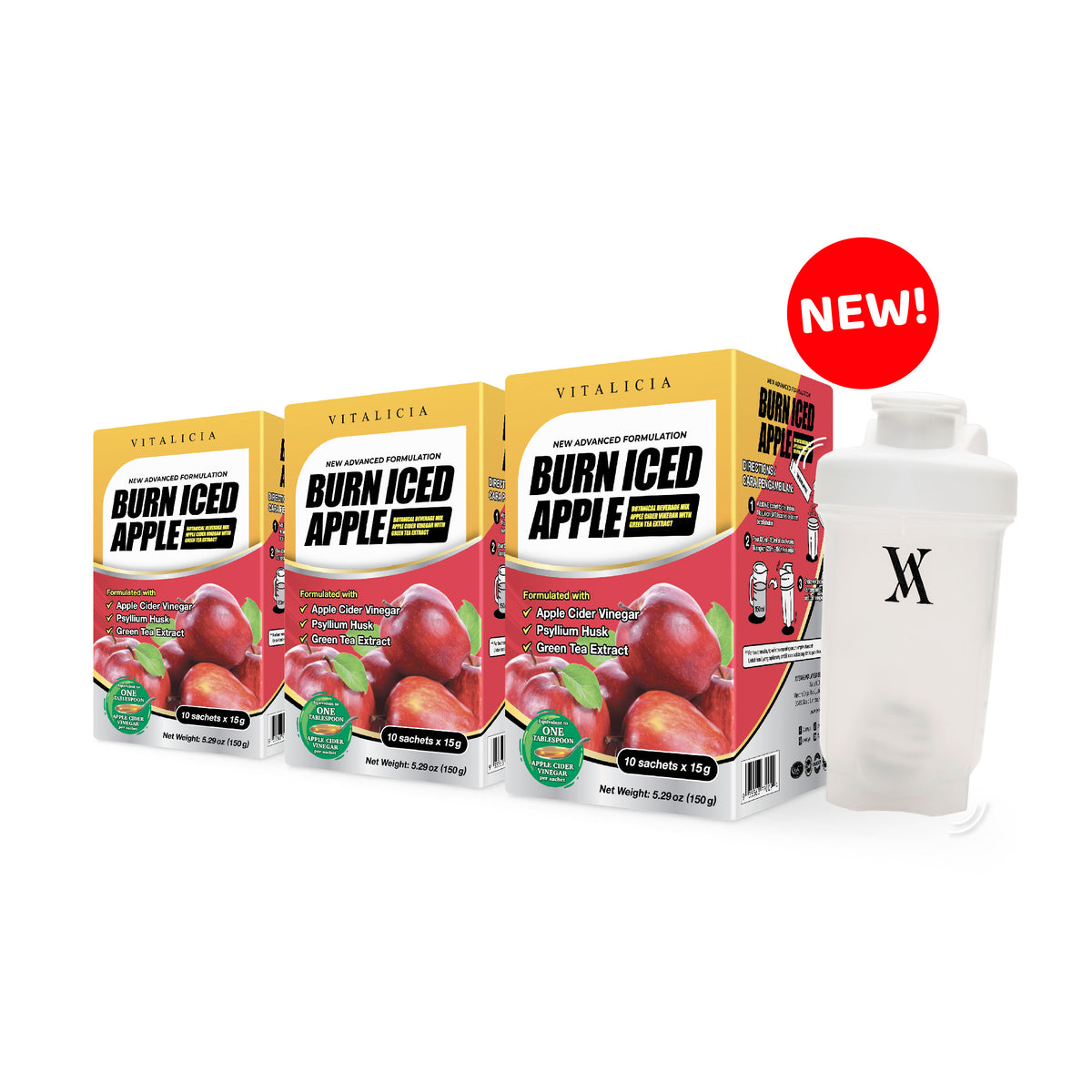 VITALICIA Burn Iced Apple & Shaker Bottle Combo (BIA)