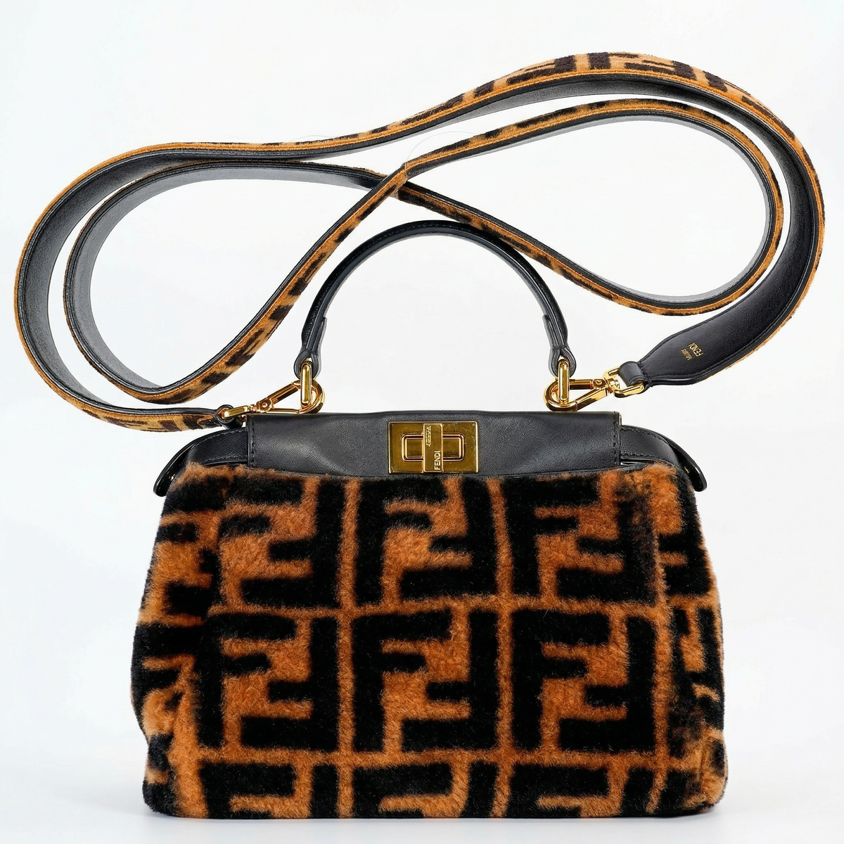Fendi Peekaboo Iconic Mini – FF Shearling Motif
