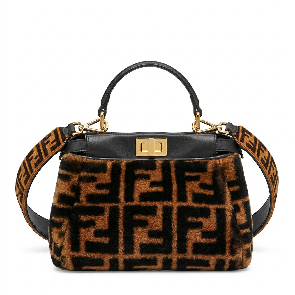 Fendi Peekaboo Iconic Mini – FF Shearling Motif