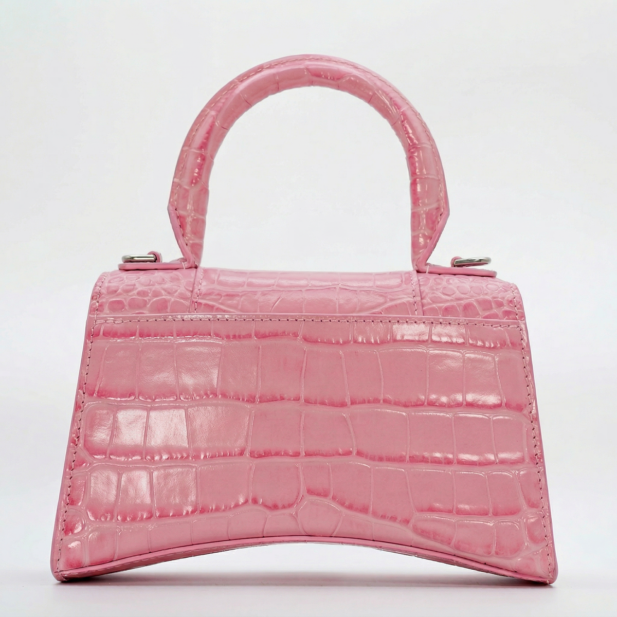 Balenciaga Hourglass Top Handle Bag – Croc-Embossed Calfskin