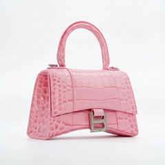 Balenciaga Hourglass Top Handle Bag – Croc-Embossed Calfskin