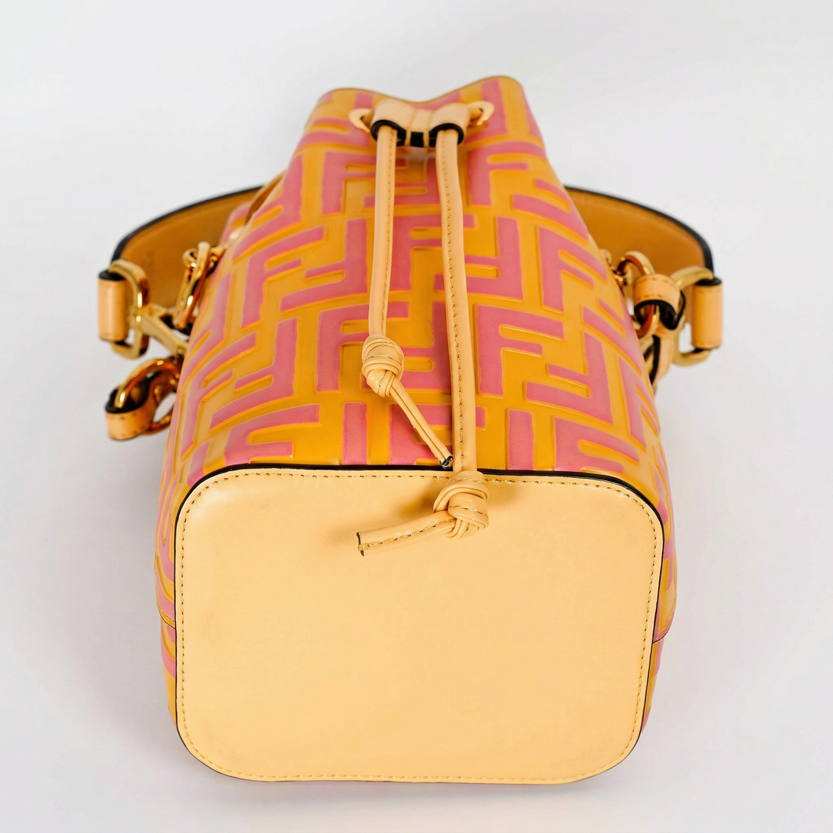 Fendi Mini Mon Tresor – Orange Hand-Painted FF Embossed Leather