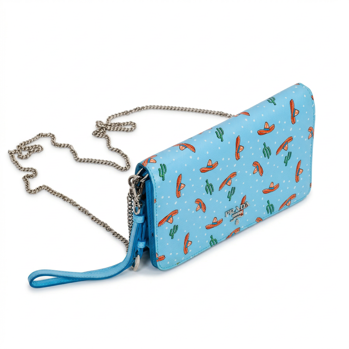 Prada Saffiano Wallet-on-Strap – Sombrero and Cactus Print