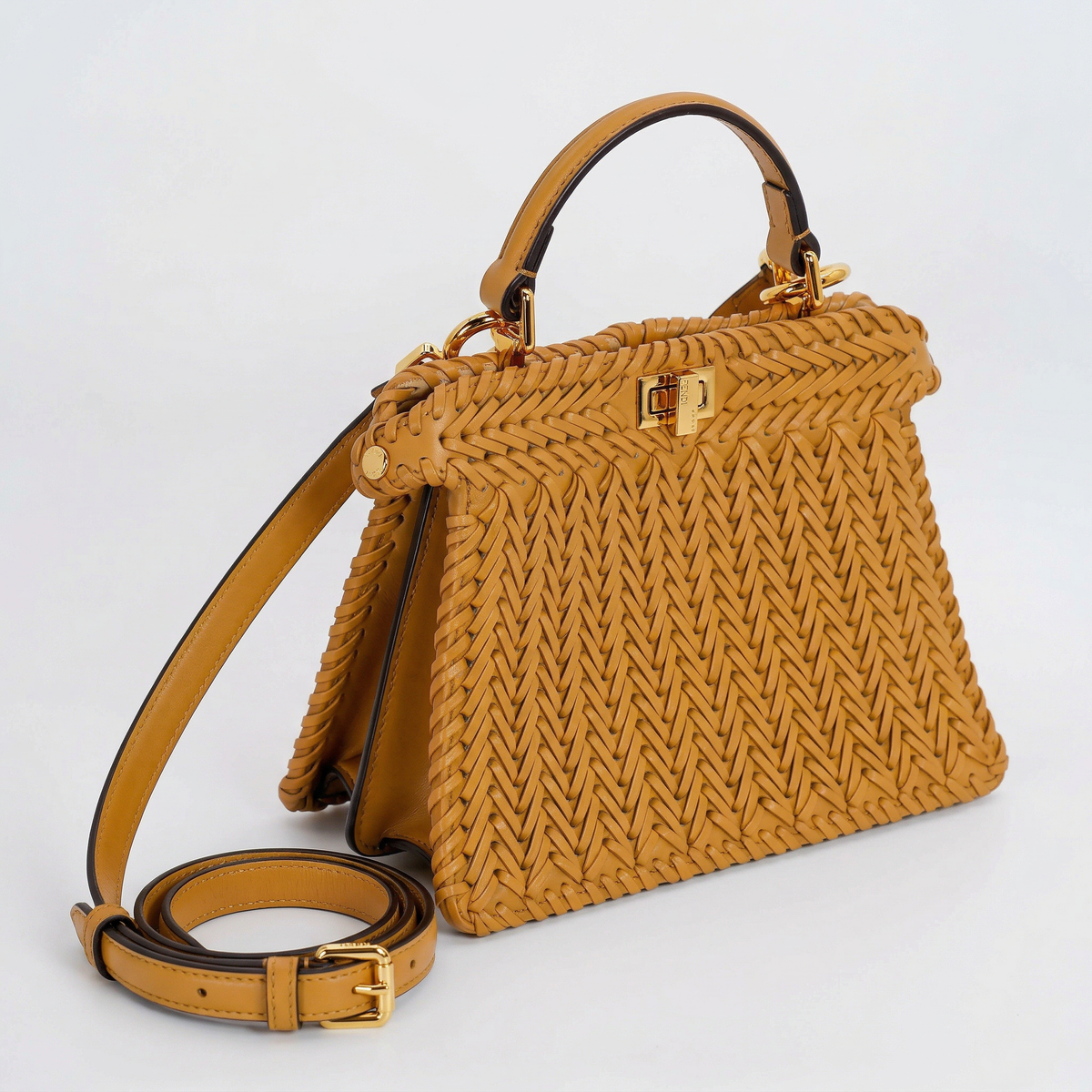 Fendi Peekaboo Iconic Mini Interlace – Hand-Woven Leather