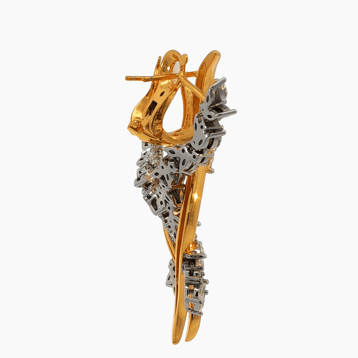 Ivy Earrings with White Marquise Stone – on Yellow Gold
