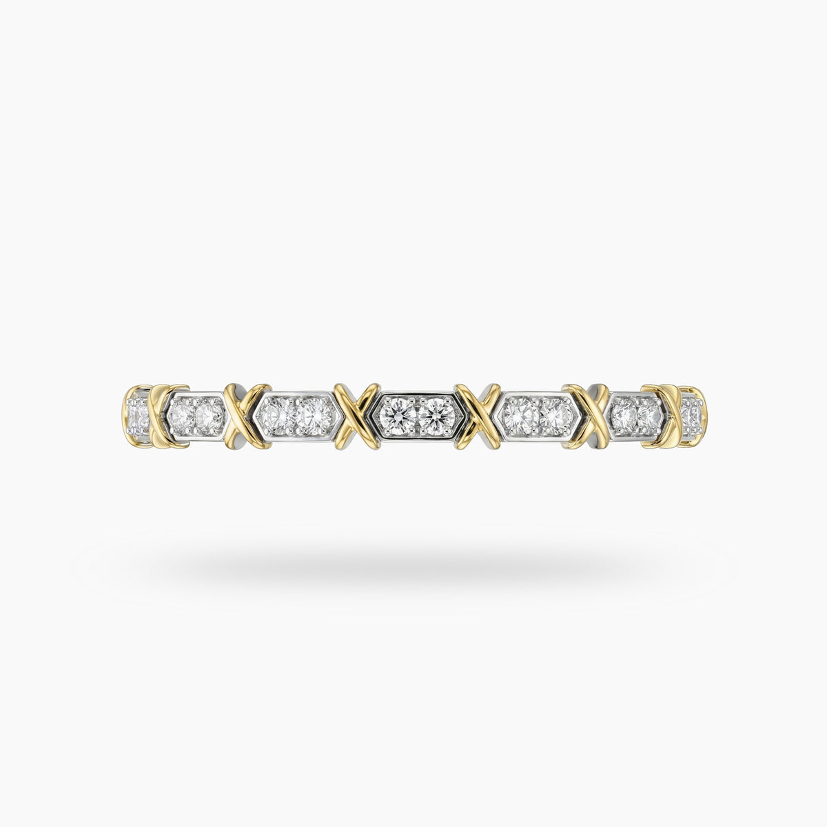 X16 Bracelet with White Round Stone – on White Gold