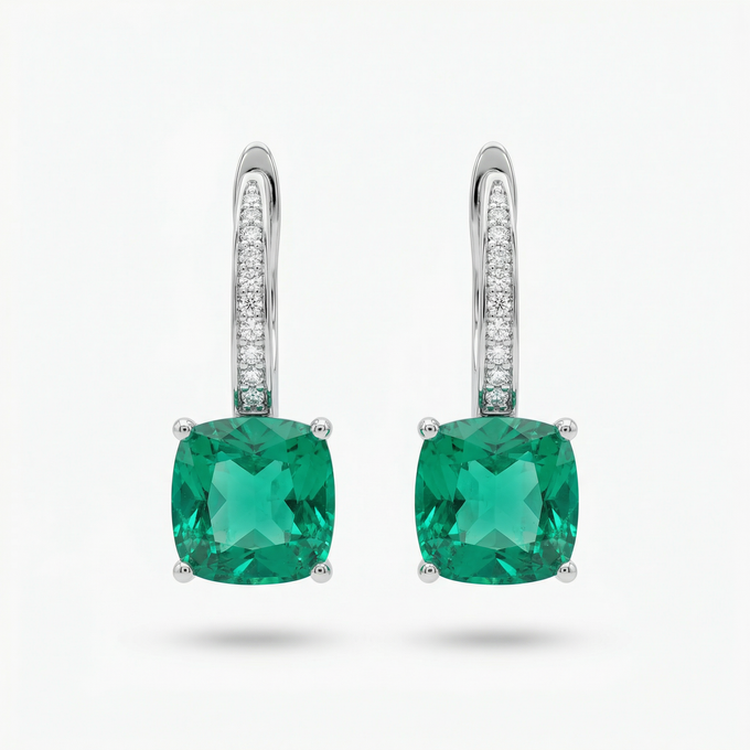 Princess Drop Earring with Paraiba Princess Stone – on White Gold