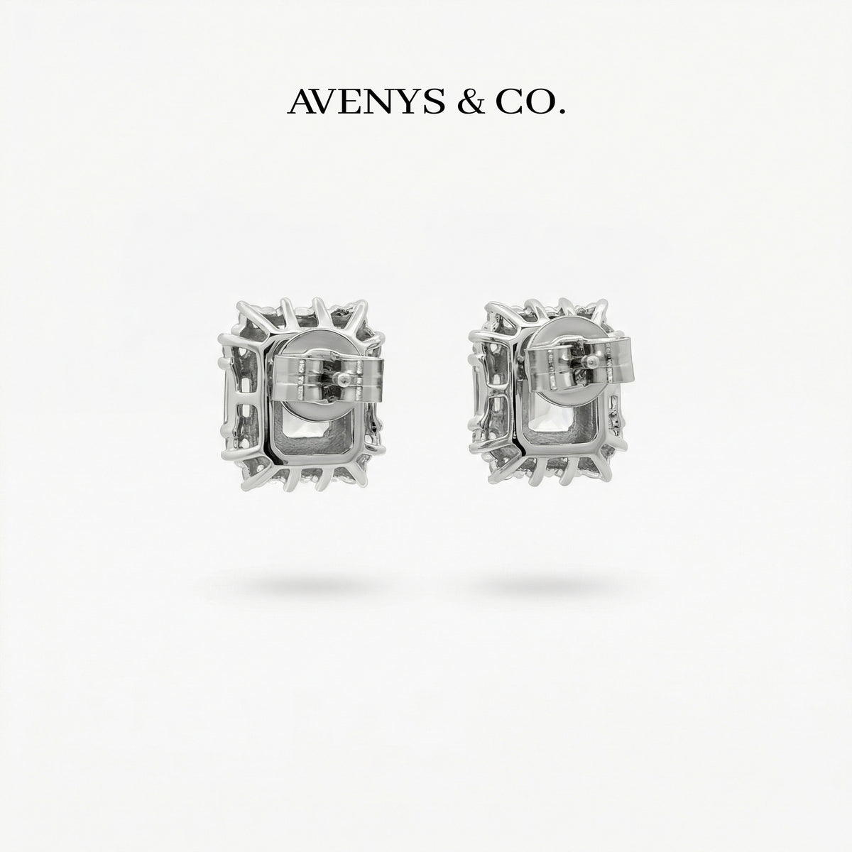 Sunshine Halo Earrings with Yellow Radiant Stone – on White Gold