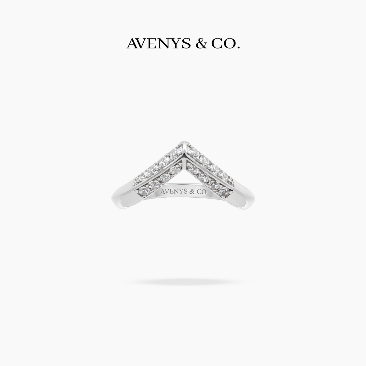 V Pave Eternity Ring - on White Gold — WEB lead photo