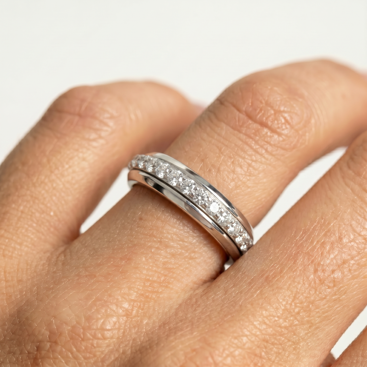 Motion Pave Slim Ring - on White Gold — WEB view 5