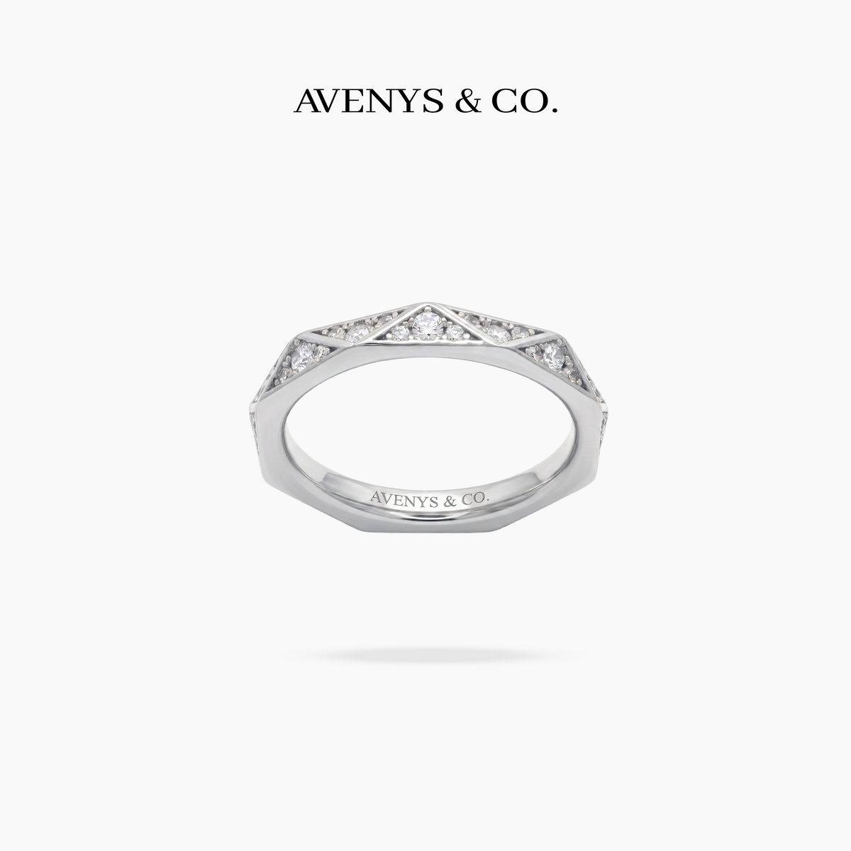 Prism Pave Ring - on White Gold — WEB view 3