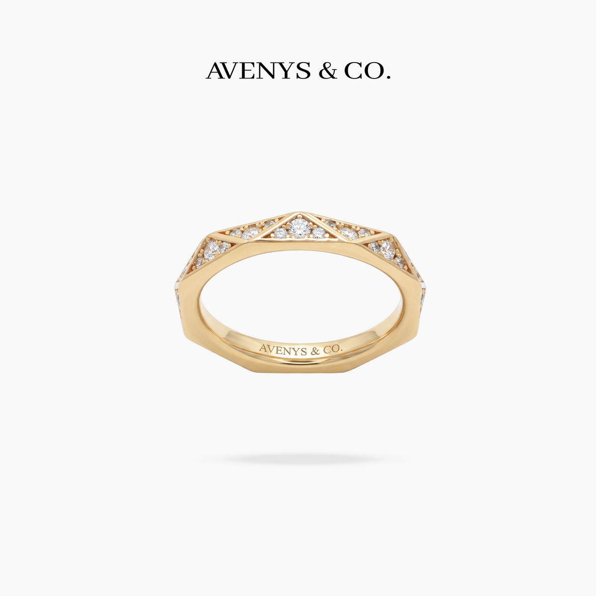 Prism Pave Ring - on Yellow Gold — WEB view 3
