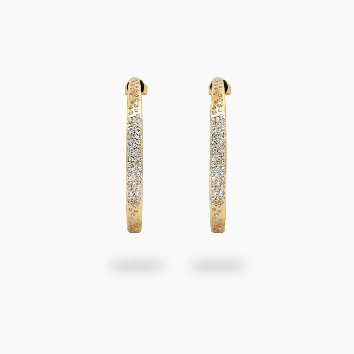 Constellation Earrings with White Round Stone – on Yellow Gold