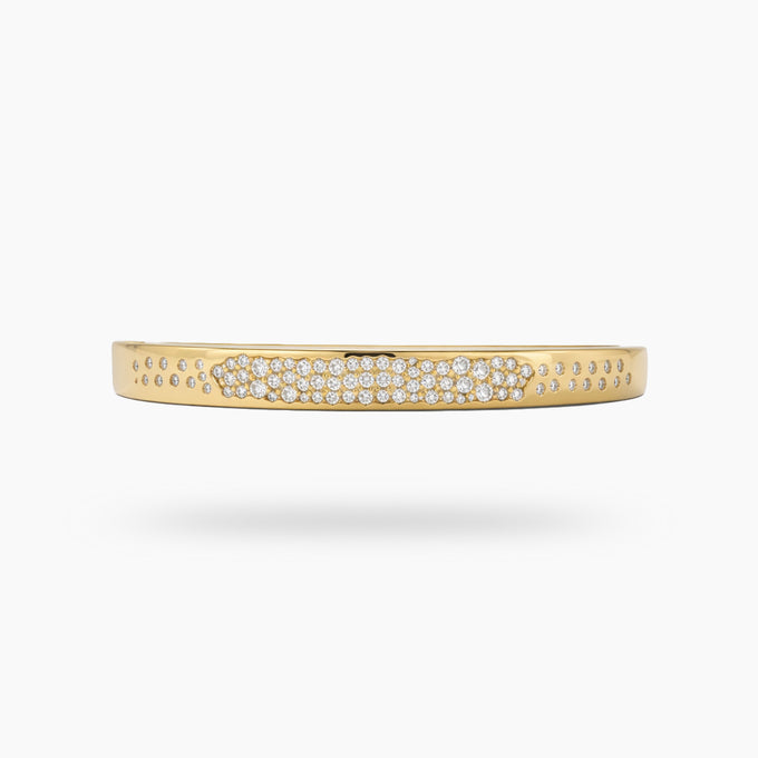 Constellation Bangle with White Round Stone – on Yellow Gold