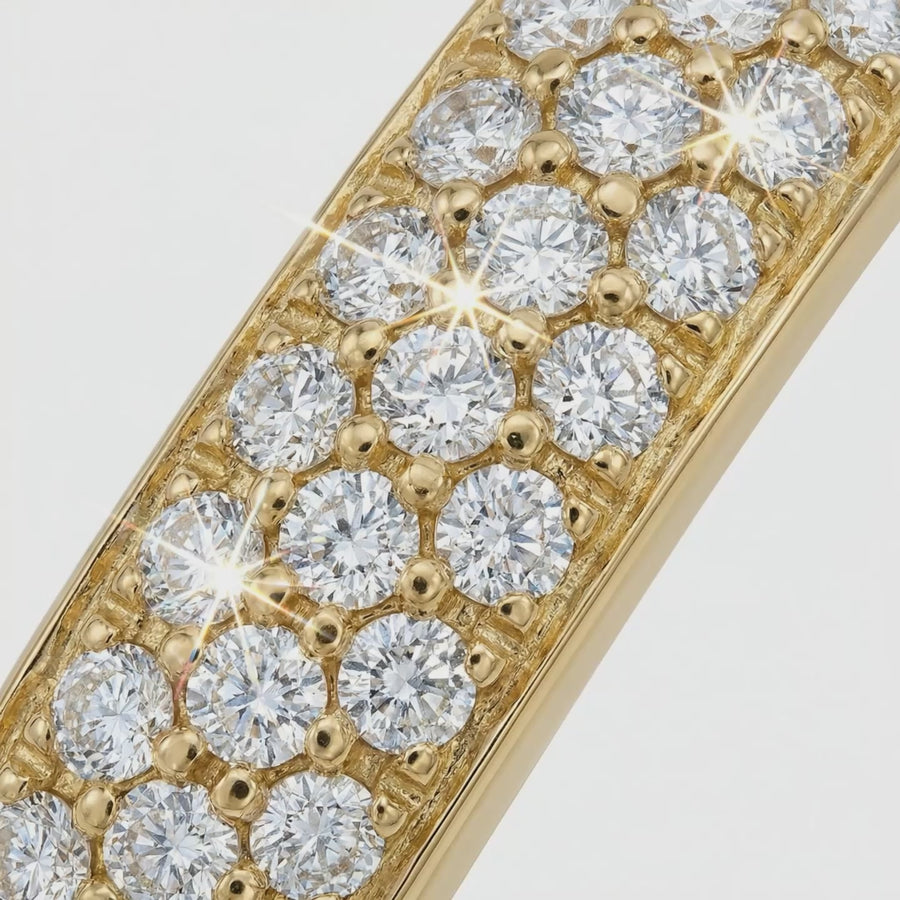 Constellation Earrings with White Round Stone – on Yellow Gold — WEB product video